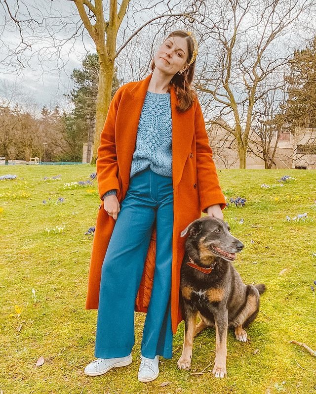 Meghan Heffern with her pet dog Lola Jane in the backyard
